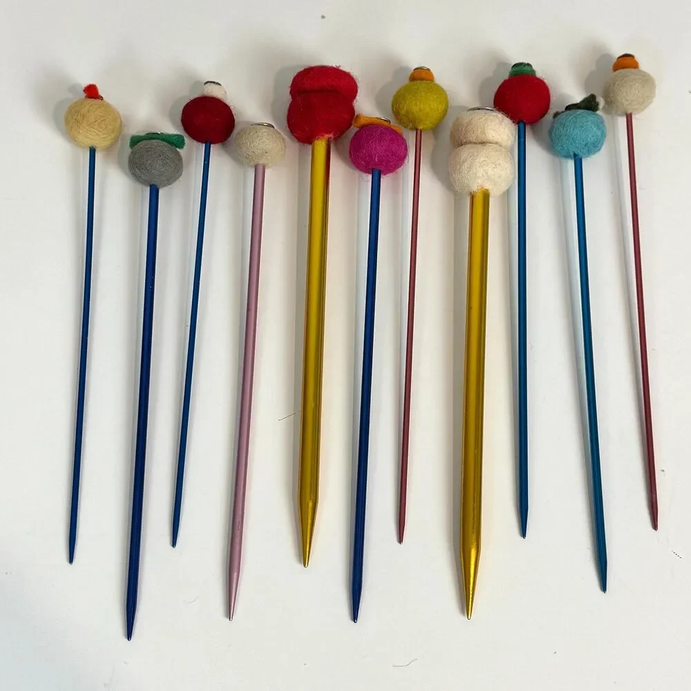 12 Handmade Felted Flower Bouquet Multicolor 10”